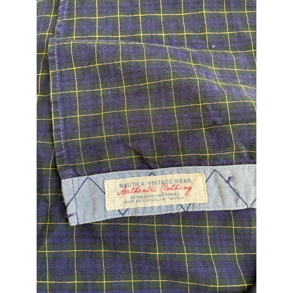 Nautica Mens Vintage Wear Authentic Clothing Plaid Long Sleeve Button Down Shirt - Picture 11 of 15